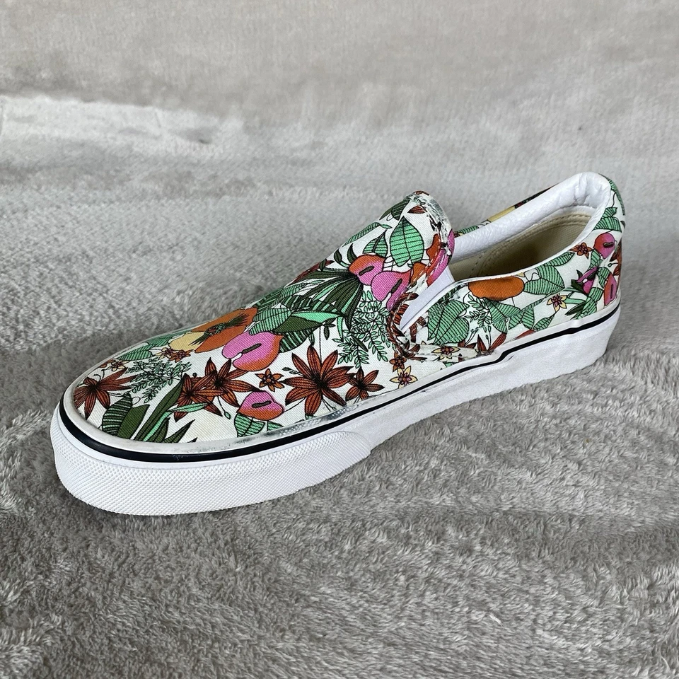Vans Classic Slip-On Shoes Mens Size 6.5 Womens 8 Floral Canvas Skate Casual NEW - Image 4 of 4
