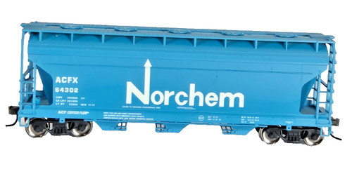 Atlas 64302 OO/HO Gauge Norchem Center Flow Covered Hopper Freight blau ohne Verpackung. | Condition: Used