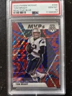 2020 Panini Mosaic - MVPs Tom Brady #298 Reactive Blue Mosaic Prizm PSA 10