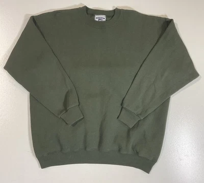 Sudadera Lee Verde en Blanco De Colección Talla XL Hecha en EE. UU. Años 90 - Imagen 1 de 4
