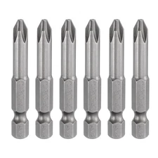 6pcs Magnetic Phillips Screwdriver Bit PH2 1/4" Hex Shank 50mm Long 6mm Rod