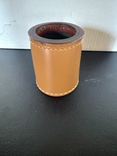 Stitched Leather Dice Cup with 14 Dice XLNT C...