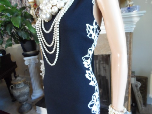 St. John Collection Black & White Wool Blend Knit Dress & Jacket Set Size 10 - Picture 12 of 19