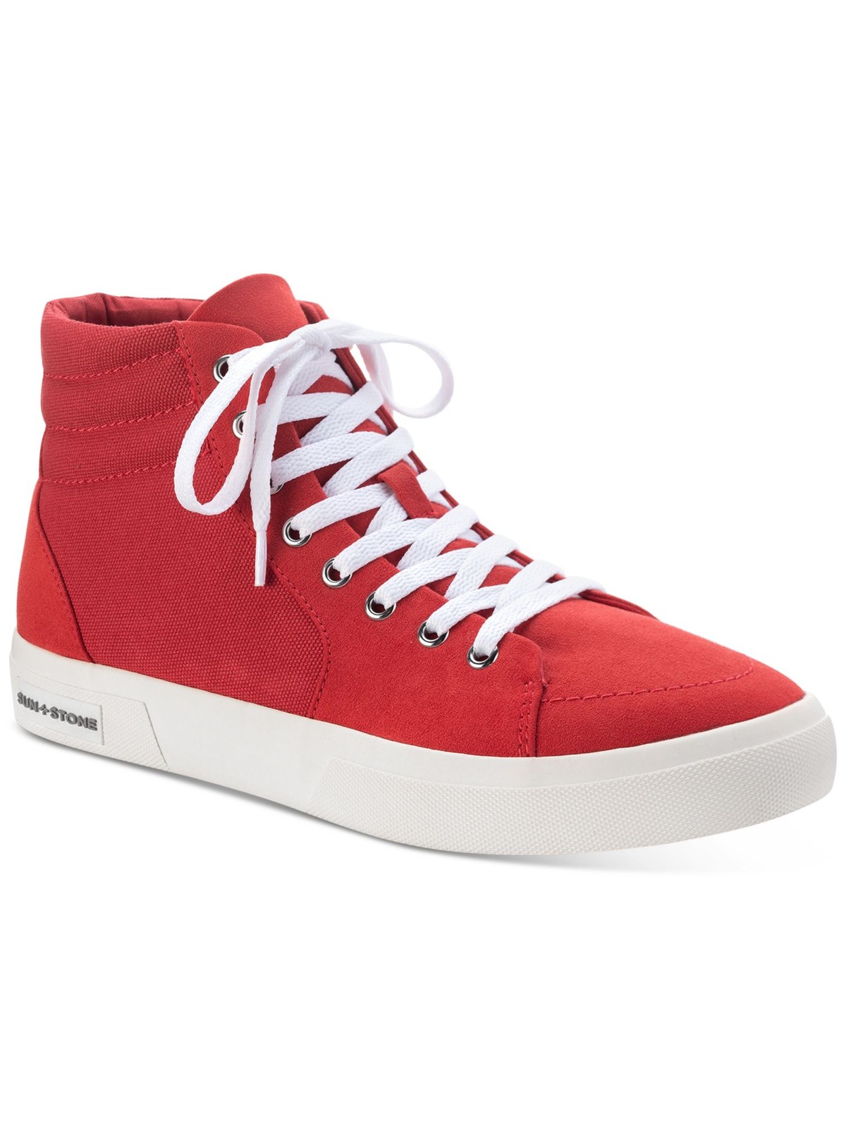SUN STONE Mens Red Cushioned Jett Round Toe Platform Lace-Up Sneakers Shoes 8 M 5790₽
