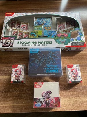 151 Boosterbundle, 151 Blooming Waters,  Phantasmal Flames ETB, Destined Rivals