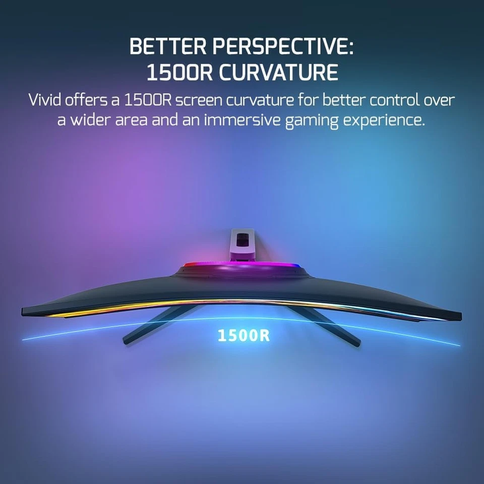 GAMEPOWER Curved Monitor 27 zoll 120Hz FullHD PC Bildschirm mit Lautsprecher F20 - Bild 3 von 4