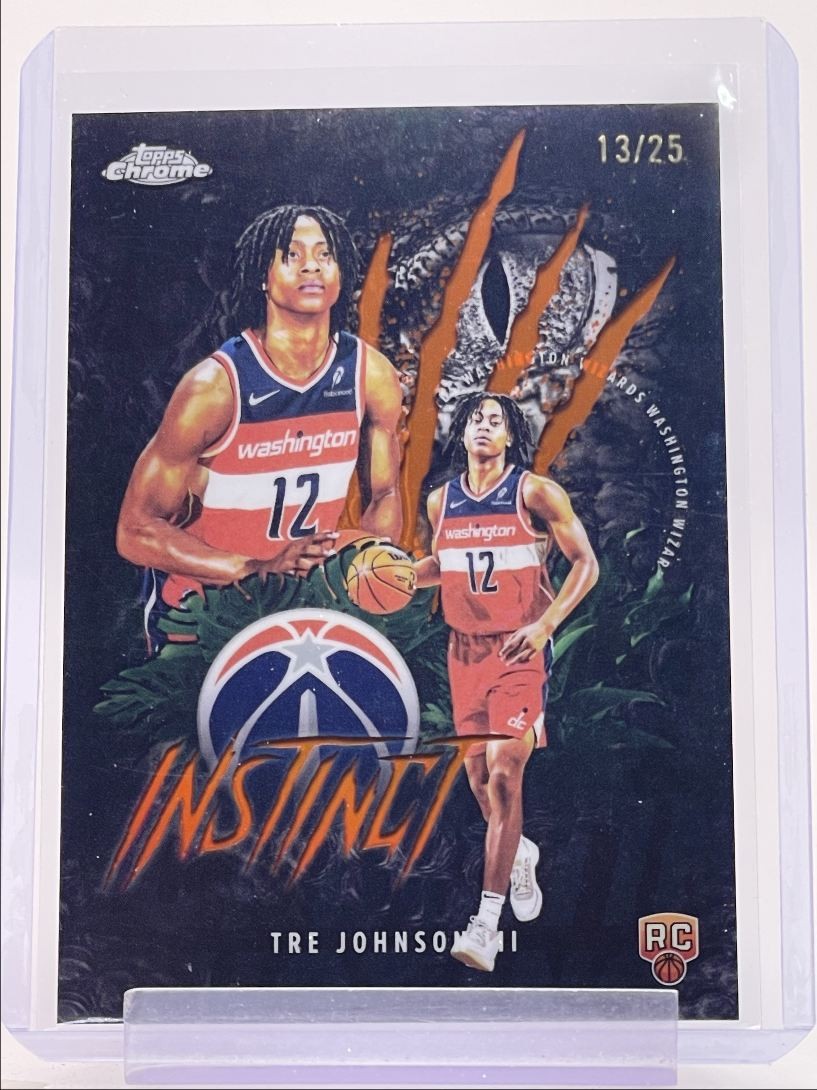 TRE JOHNSON III 2025-26 TOPPS CHROME INSTINCT ROOKIE ORANGE RC /25 Q2045