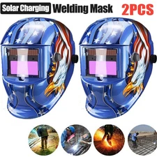 2PCS Auto True Color Solar Powered Darkening Welding Hood Helmet for TIG MIG ARC