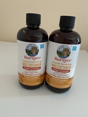 Hair Growth Multivitamin Mary Ruth s Peach Mango 15.22 oz 2 Pack