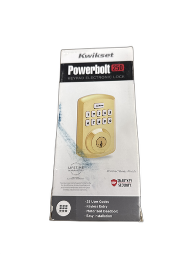 Kwikset Powerbolt 250 10 Tasten Tastatur Lifetime Messing poliert Übergang - Bild 10 von 10