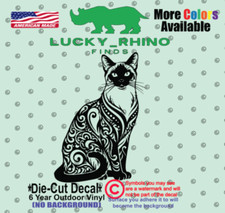Tribal Floral Cat Pet Paw Love Car Window Vinyl Decal Bumper Sticker