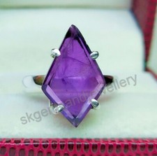 Natural Amethyst Ring 925 Sterling Silver Ring Handmade Fine Ring All Size
