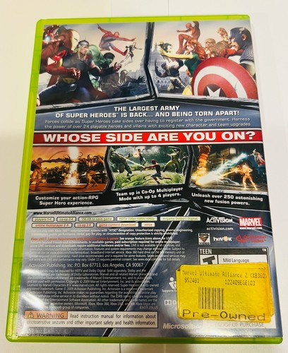 X-BOX 360 MARVEL ULTIMATE ALLIANCE 2 WITH MANUAL CIB 2009 TESTED WORKING - Picture 4 of 4
