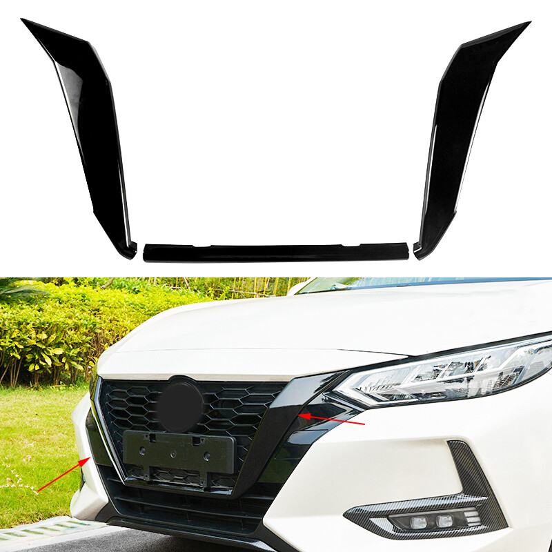FOR 2020-2022 NISSAN SENTR FRONT GRILL TRIM COVER GARNISH ACCESSORIES BLACK