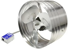 Power Gable Mount Attic Fan Flow 1450 CFM Adjustable Thermostat Ventilation Vent