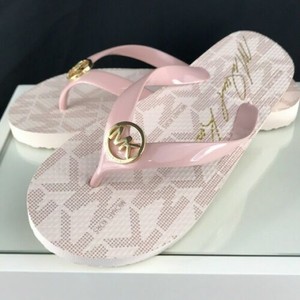 mk flip flops pink