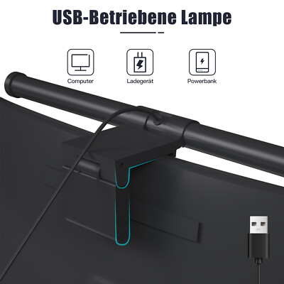 LED Computer Monitor Lampe USB PC Screen Desk Dimmbar Light für Büro Office 44CM