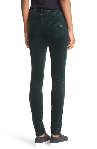 VELVET SKINNY Forest Green PANTS 