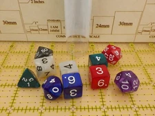10 Die Assorted Pearlized 16mm Polyhedral Dice Set Tabletop RPG Gaming Dice