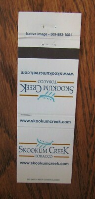 skookum creek tobacco INDIAN RELATED MATCHBOOK COVER: SKOOKUM CREEK TOBACCO (SKOKOMISH  WASHINGTON) F16
