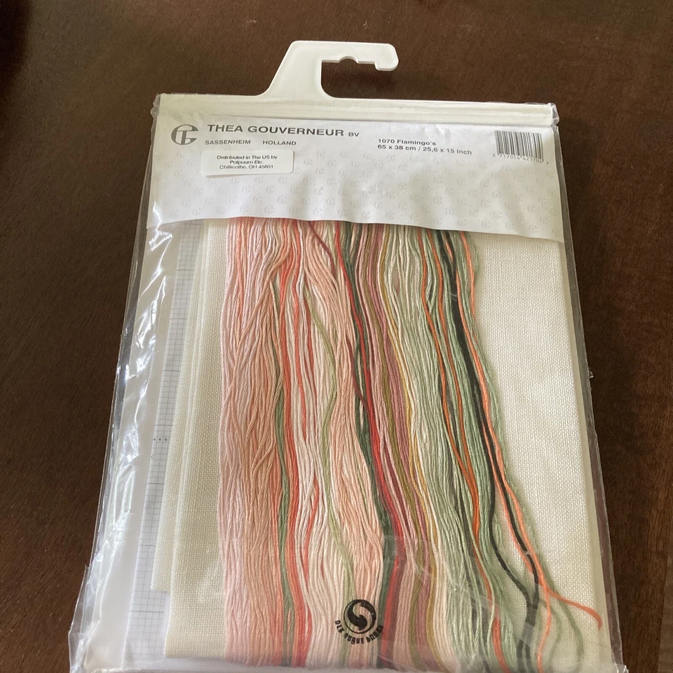 Kit de punto de cruz Flamingo #1070 Thea Gouverneur lino~HTF~NIP~¡ENVÍO GRATUITO! Foto 4 de 4