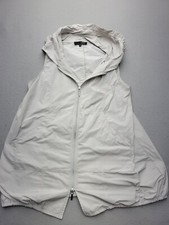 Liv By Habitat Women Vest Small Grey Basic Jacket Solid Short Zip Polyester