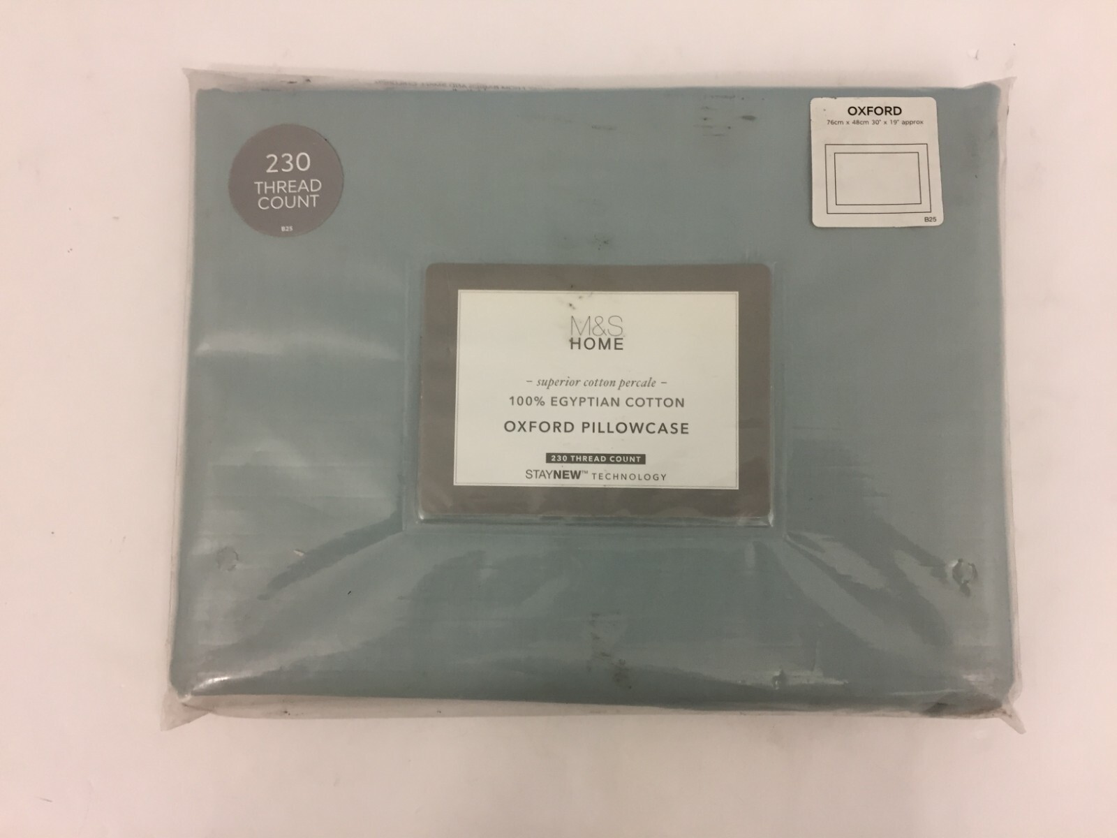 M&S Oxford Pillowcase Size 76 cm X 48 cm Colour Various Cotton Pack Of