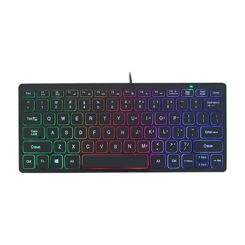 78 key Ultra Slim Backlit Wired Mini External Keyboard - Picture 4 of 8