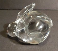 Art Glass Paperweight Rabbit Figurine