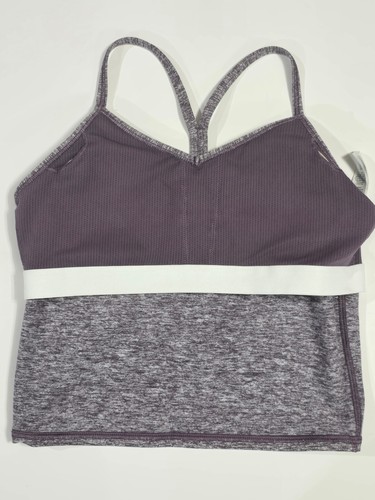 Athleta Girl All Day Softluxe Longline Bra Plum Heather Size L/12 - Picture 7 of 14