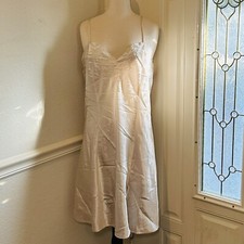 VTG Erika Taylor Intimates Ivory Polyester Satin Nightgown Lingerie Size L