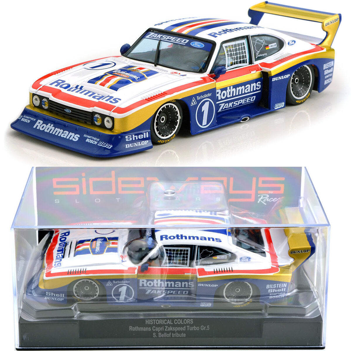 カレラスロットカー1/32 Ford Capri Zakspeed Turbo Racer Sideways Ford Capri Zakspeed Gr5 Rothmans 1/32 Slot