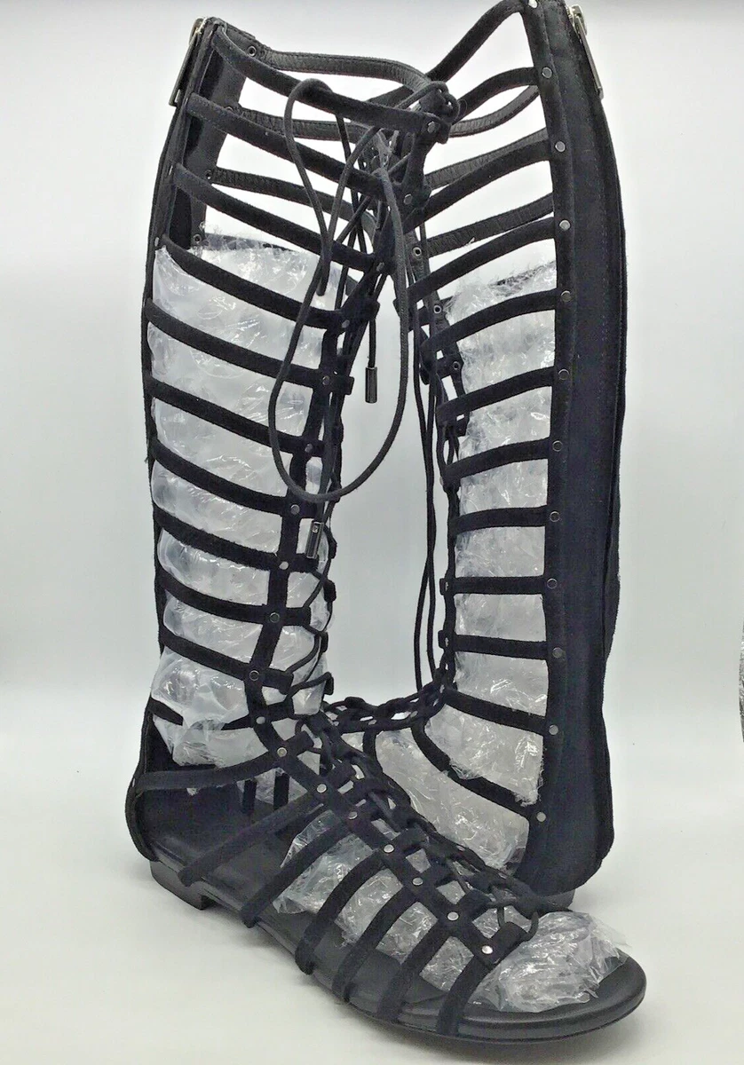 Joie Women s Falacia Suede Lace up Gladiator Sandals Black Size