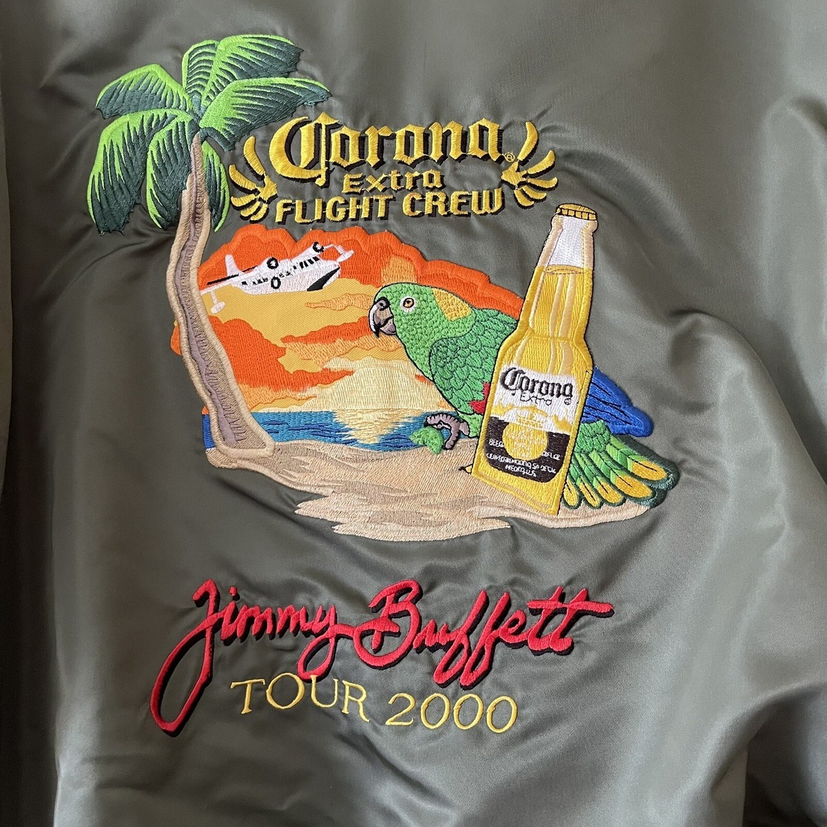 Vintage Jimmy Buffett flight jacket LARGE 2000 Tour Alpha Jimmy