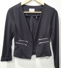 Womens Have Black Cropped Blazer Jacket with Zip Accents Size S