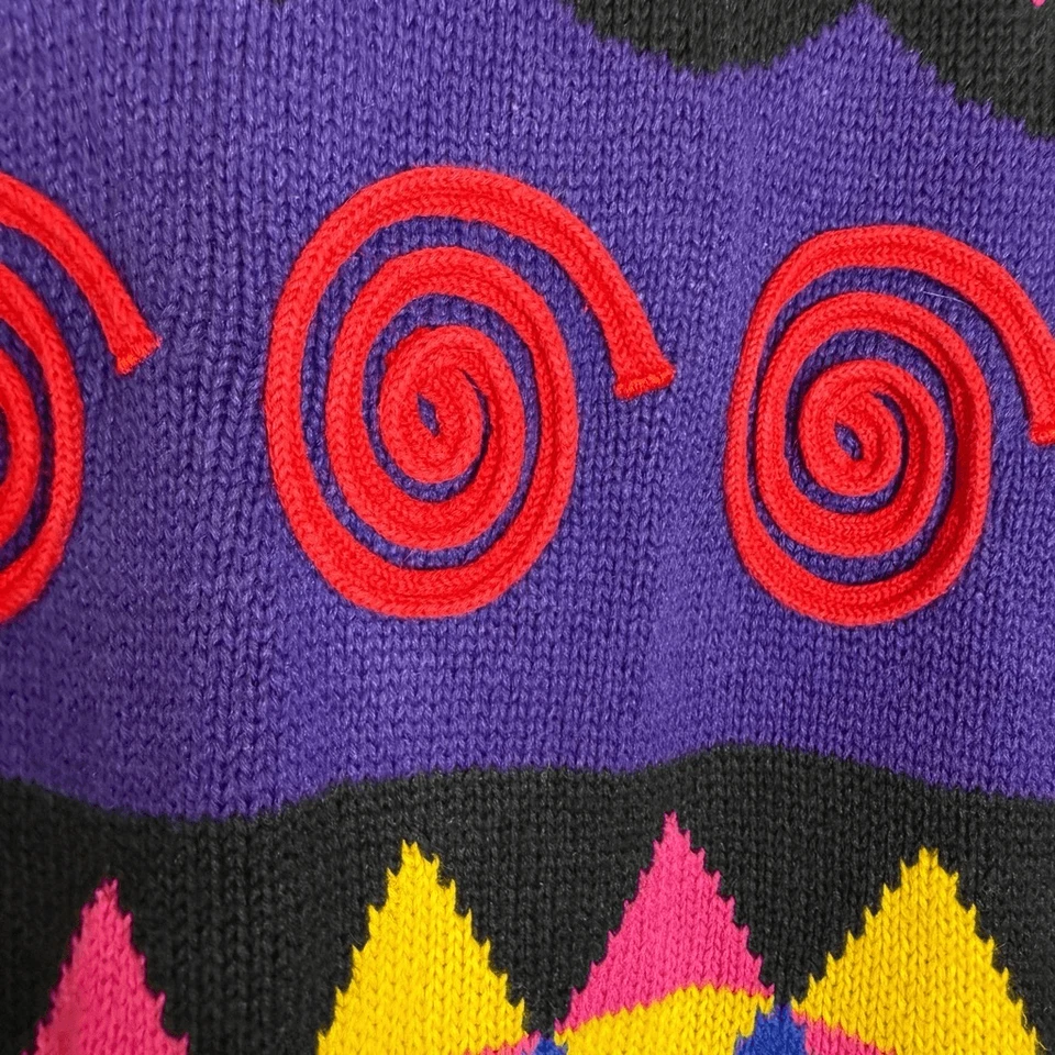 Suéter Tejido Intarsia Colorido Rafaella De Colección Talla L Artístico, De Colección Foto 3 de 4