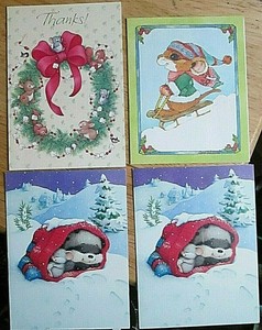 Vintage Christmas Cards Current Critters Mouse 2 by ...