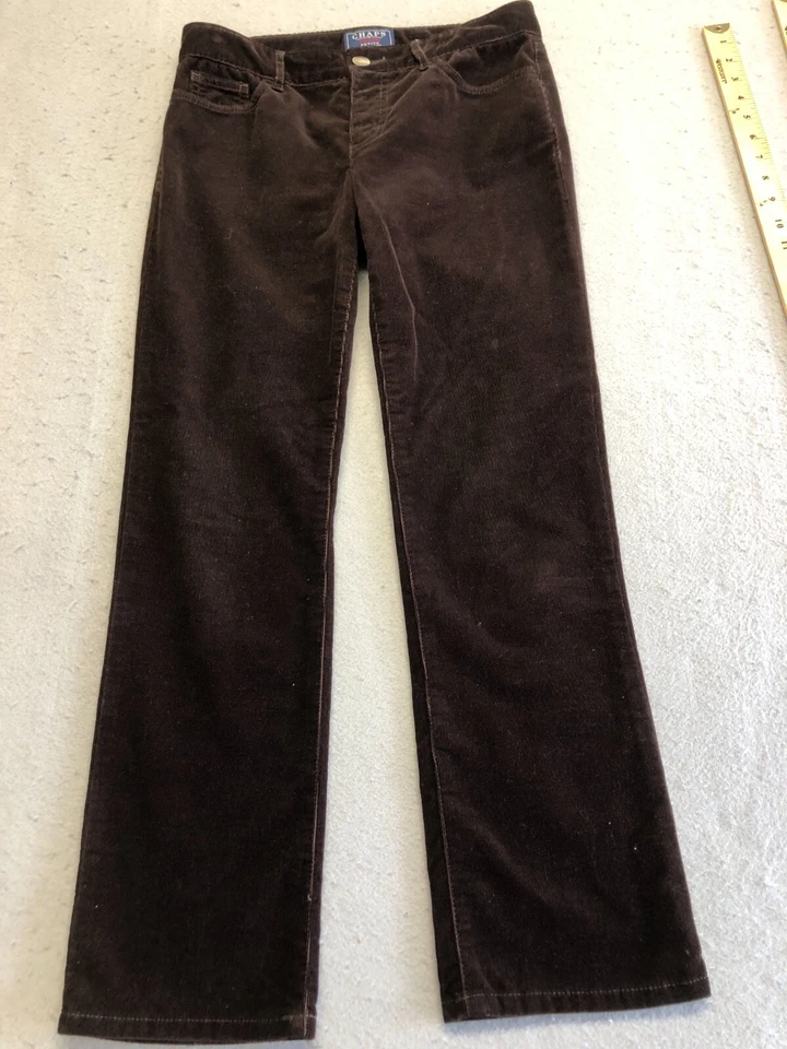 Chaps Corduroy Pants Womens 4P Dark Brown Everyday Casual Chinos - Image 2 of 4