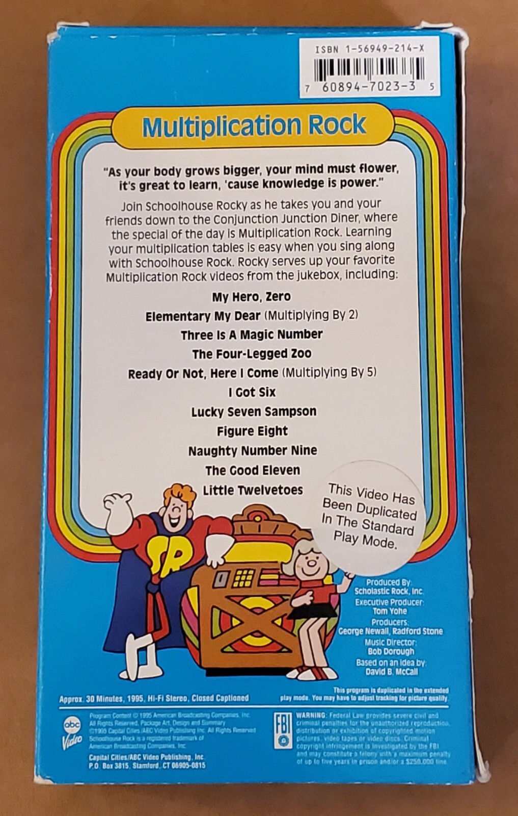 Schoolhouse Rock Multiplication Rock Vhs Video Tape Saturday Morning