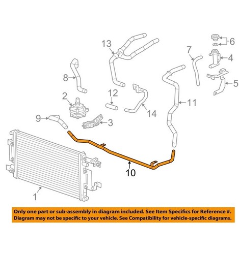 Cadillac GM New OEM 14-18 Coolant Hose Pipe 22797750 - Picture 2 of 3