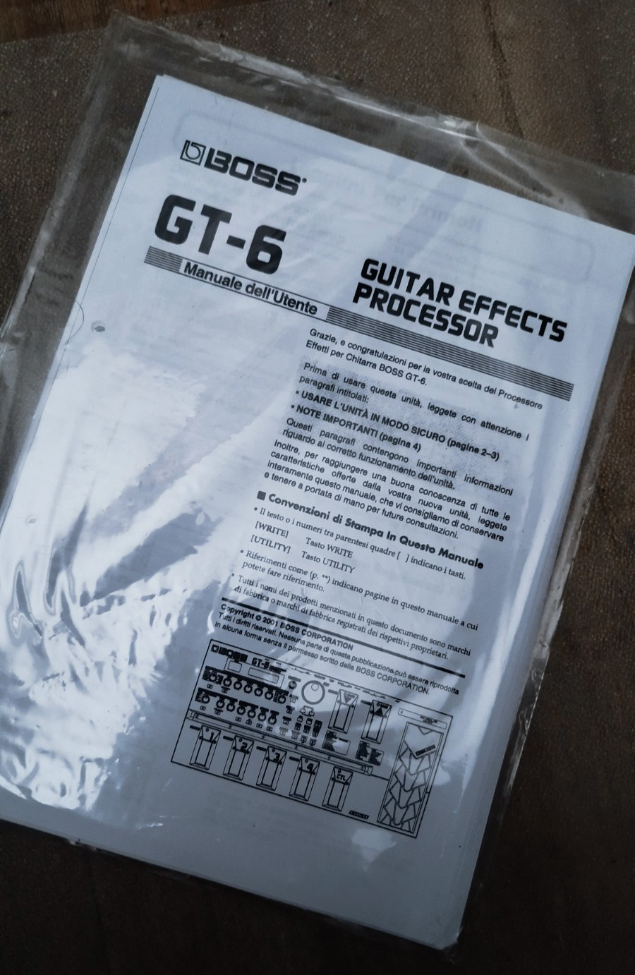 Istruzioni Cartacee in italiano per pedaliera Effetti Chitarra BOSS GT-6