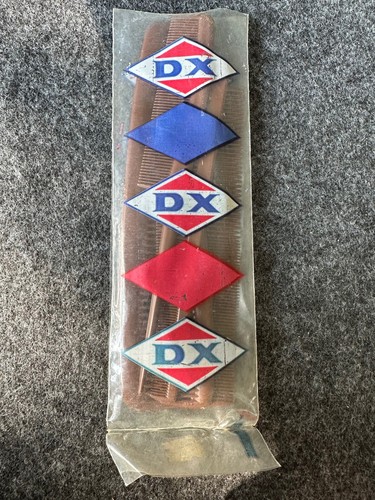 Vintage DX Benzin Werbung braun Kunststoff Kamm verschiedene 5er Set - hergestellt in den USA - Bild 3 von 21