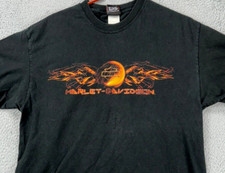 Harley Davidson Motorcycles Shirt Mens Large Black Graphic Print Tee USA T-Shirt