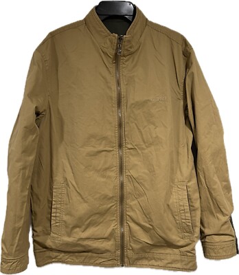 Jeeiplion Mens Reversible Jacket Coat Green Brown Size L- XL EUC
