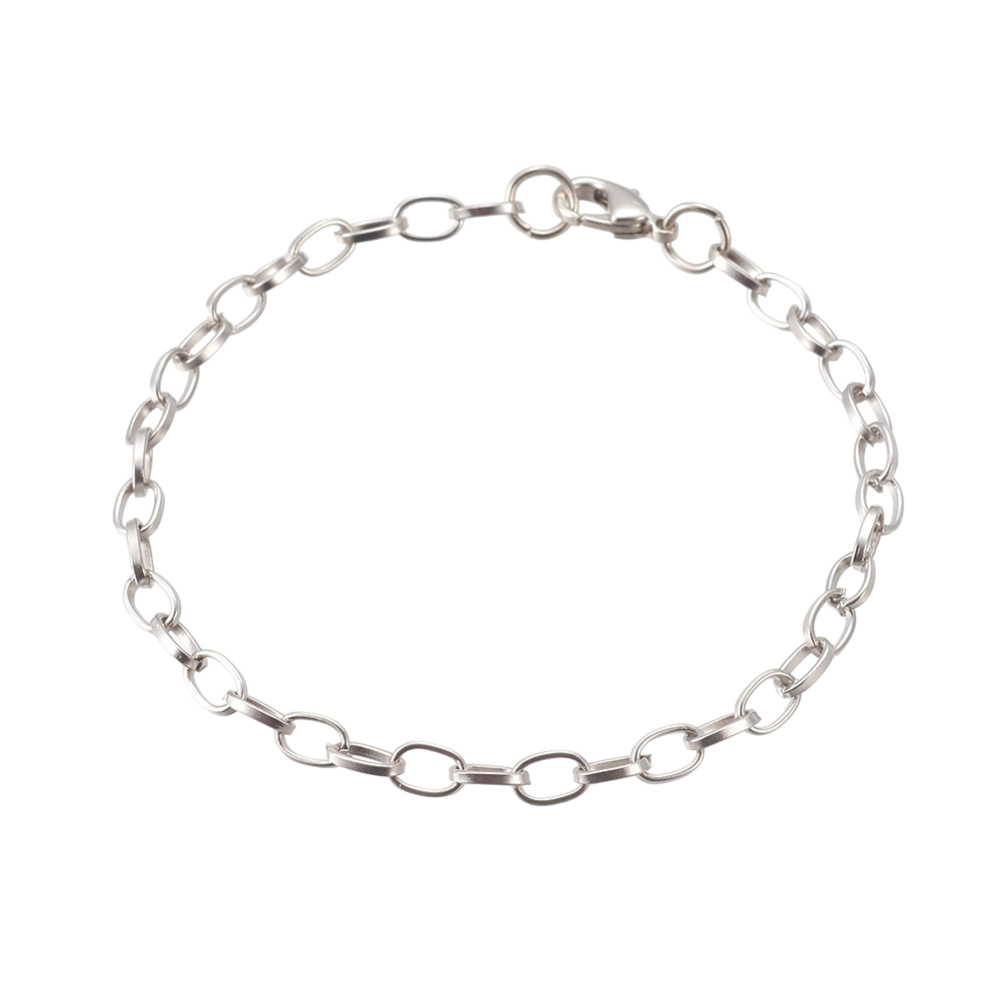 ❤ 10 x Silver Tone Charm BRACELETS OVAL CURB Chain 20cm Wholesale Bulk UK ❤