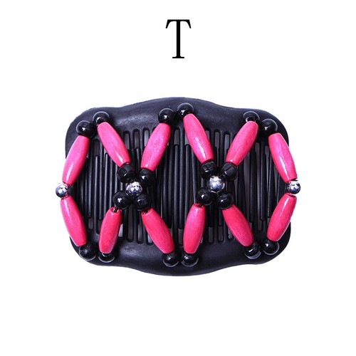 Vintage Retro Women Wooden Beads Magic Hair Comb Hairpin Hair Clip Double Slide - Picture 44 of 46