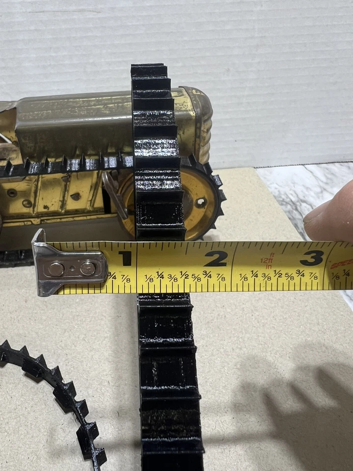 1 par de pistas nuevas para MARX Tin Litho Wind Up Bulldozer Escalada Tractor Juguete Foto 3 de 4