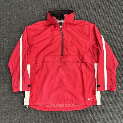 red nike pullover windbreaker