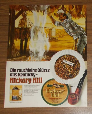 Seltene Werbung HICKORY HILL American Pipe Mixture Pfeifentabak #1 1974