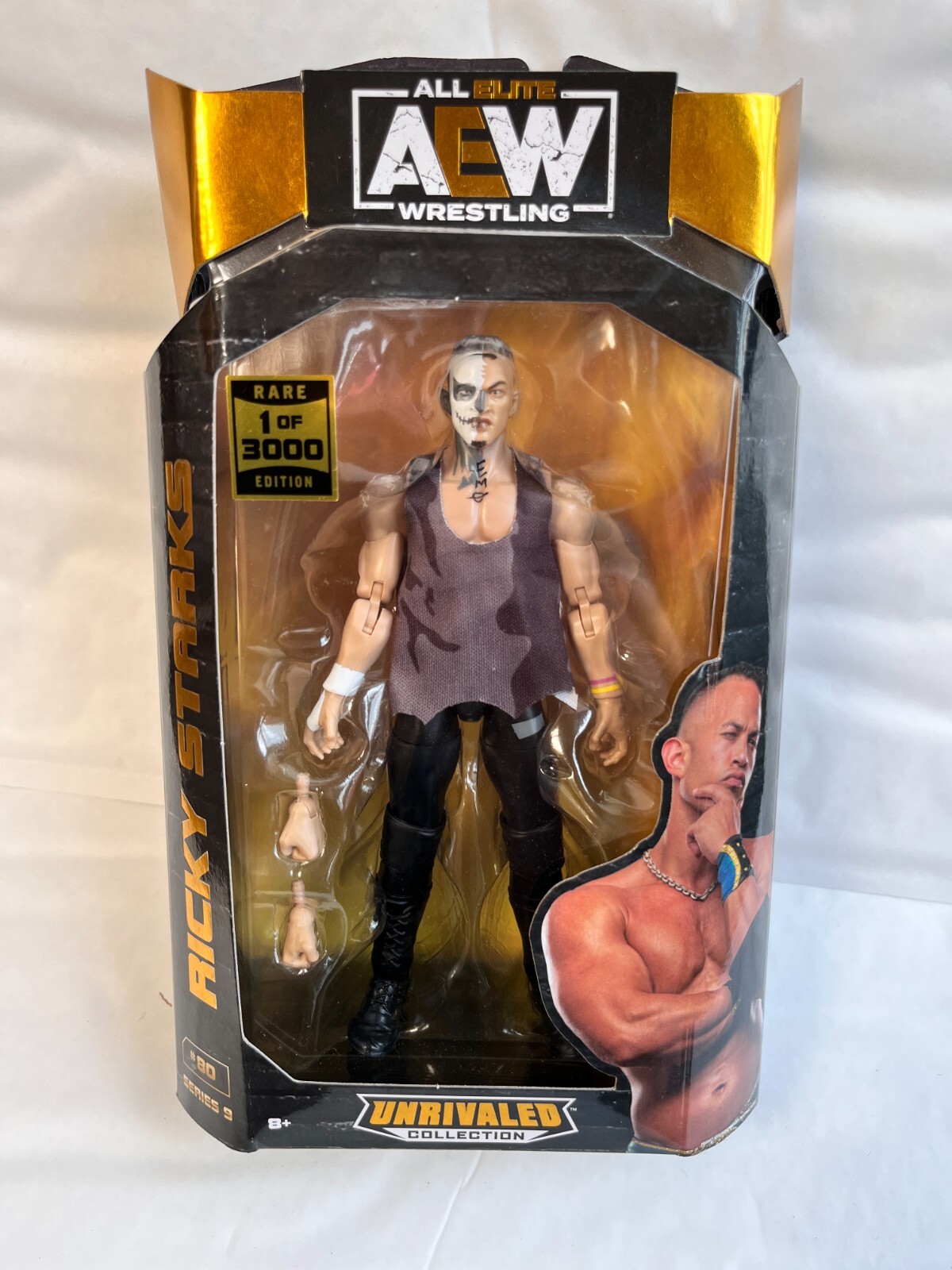BNIB AEW UNRIVALED COLLECTION RICKY STARKS WRESTLING FIGURE JAZWARES 1 OF 3000